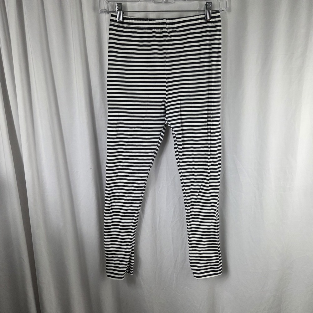 Epic Threads Girls Size Large Elastic Waist Pull On Leggings Black White Stripes